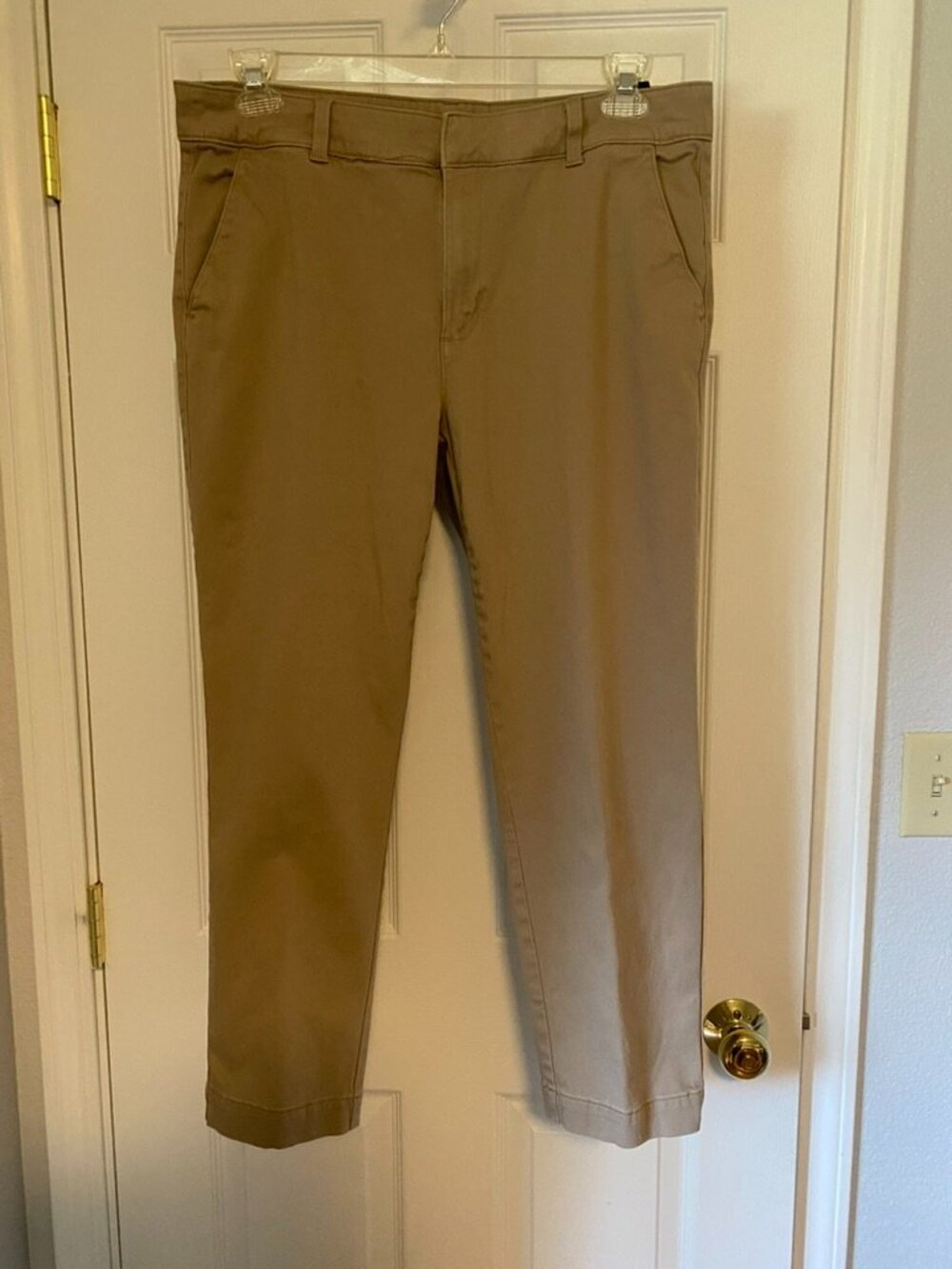 Banana Republic Khaki Chino Pants Flat Front Beige Size 14